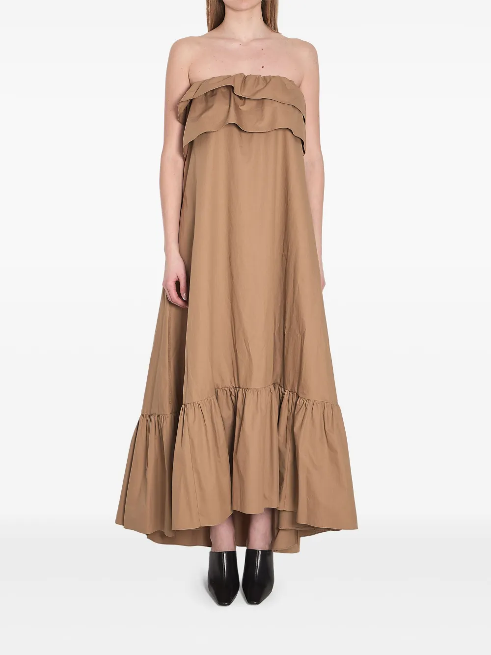 Saint Laurent robe longue à volants | tons neutres | Image 1