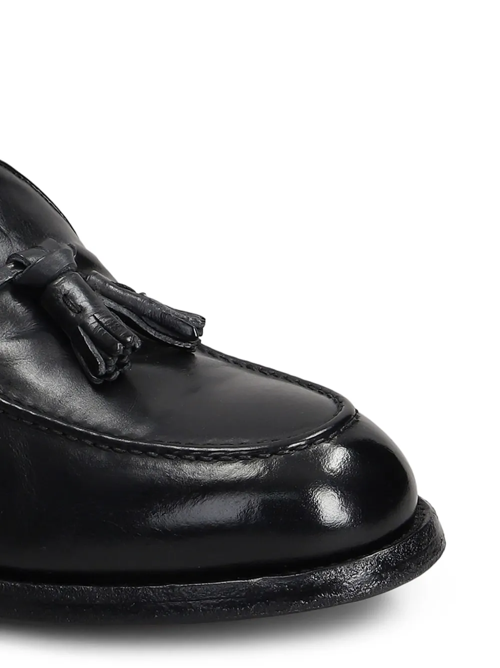 Green George tassel leather loafers Black