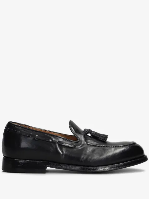 Green George tassel leather loafers 