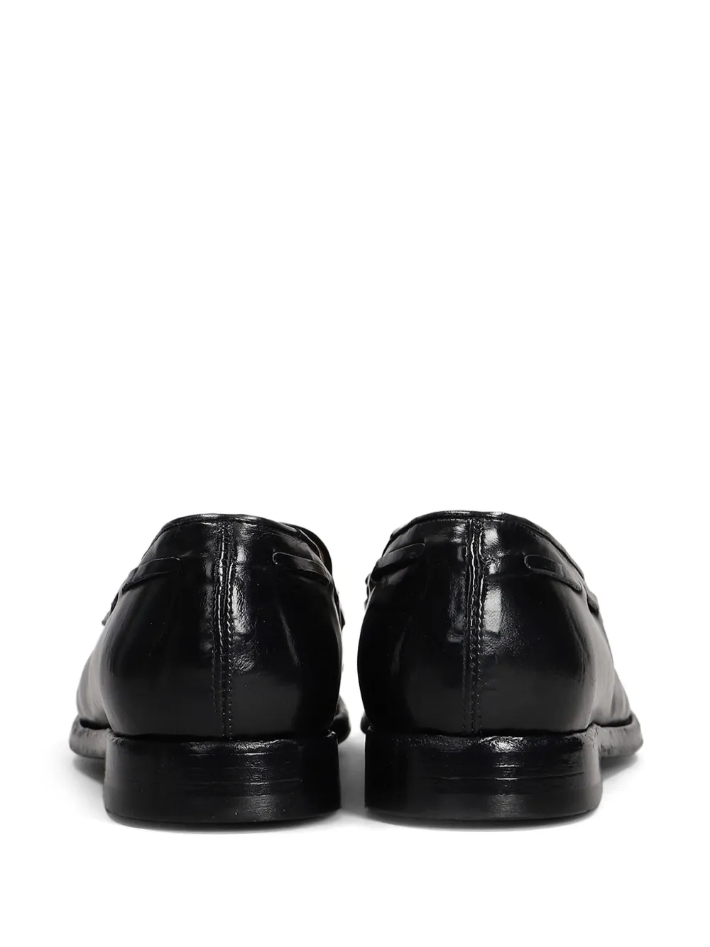 Green George tassel leather loafers Black