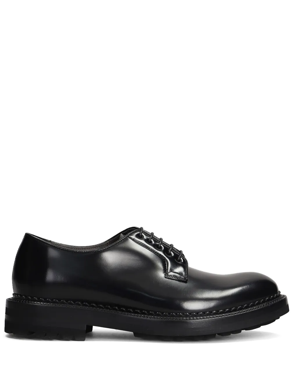 Green George leather shoes Black