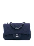 CHANEL Pre-Owned 2016-2017 Mini Rectangular Classic Jersey Single Flap crossbody bag - Blue