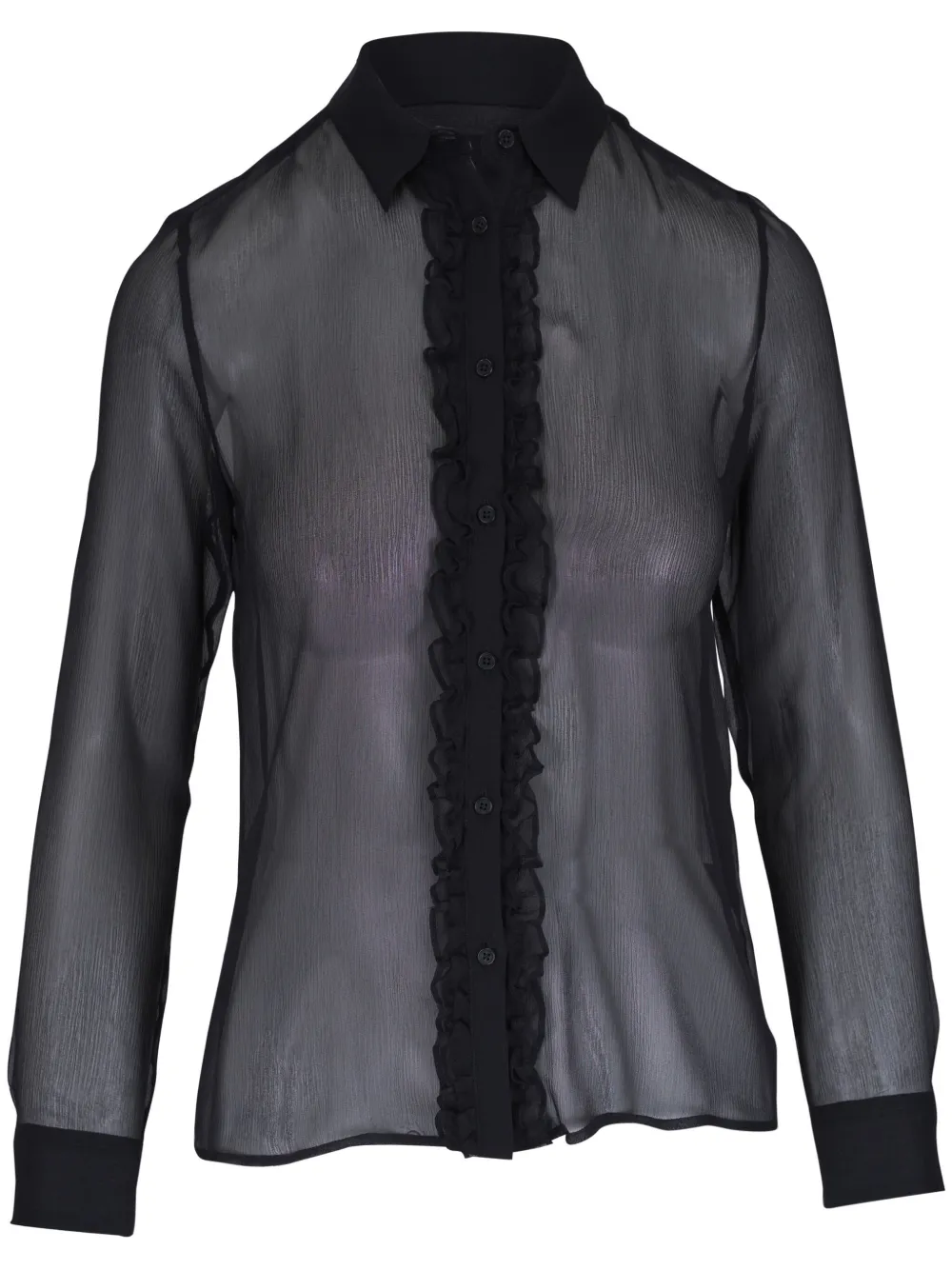 Nili Lotan Shirt met ruches afwerking Zwart