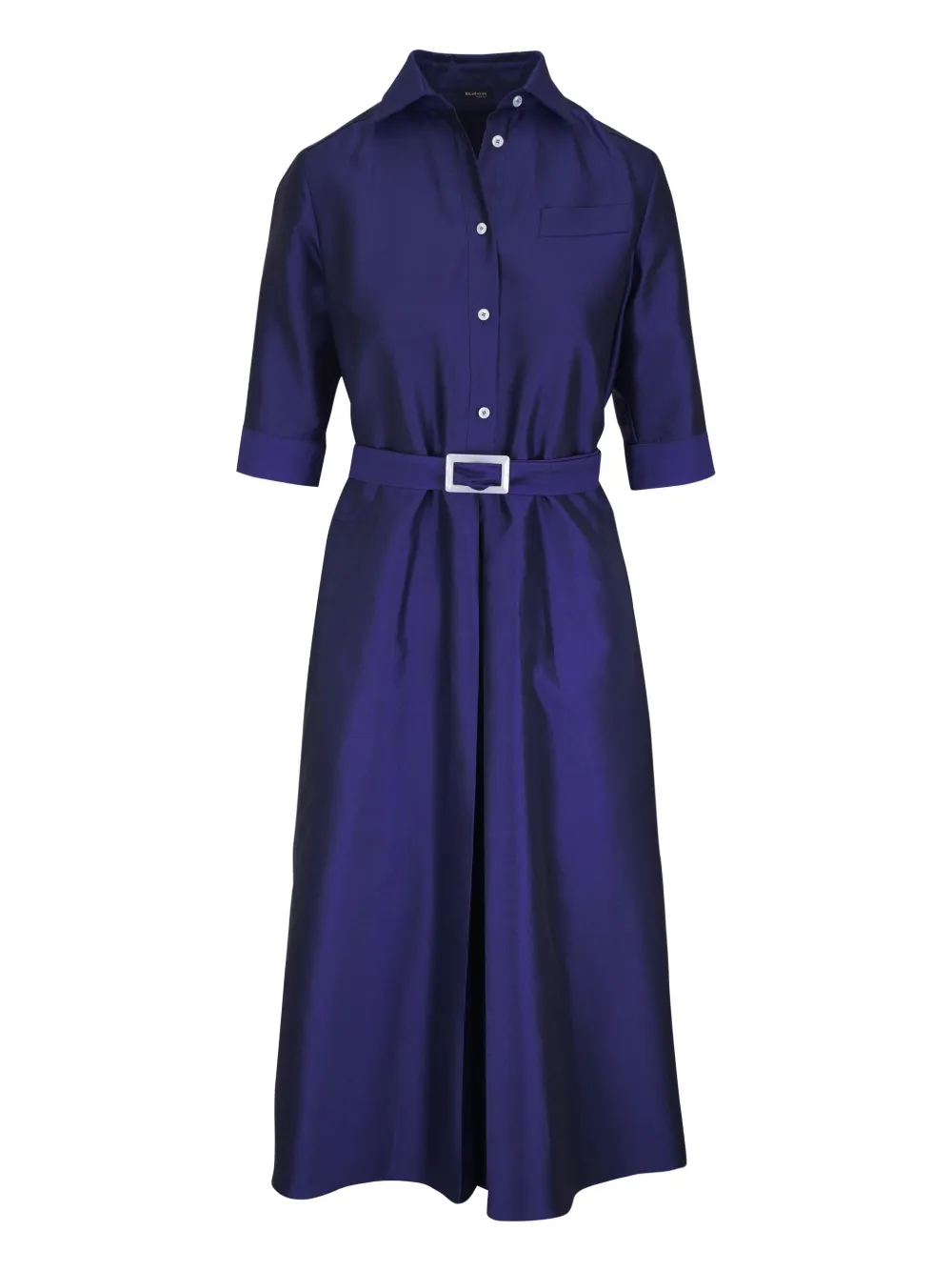 Kiton Satijnen midi-jurk Blauw
