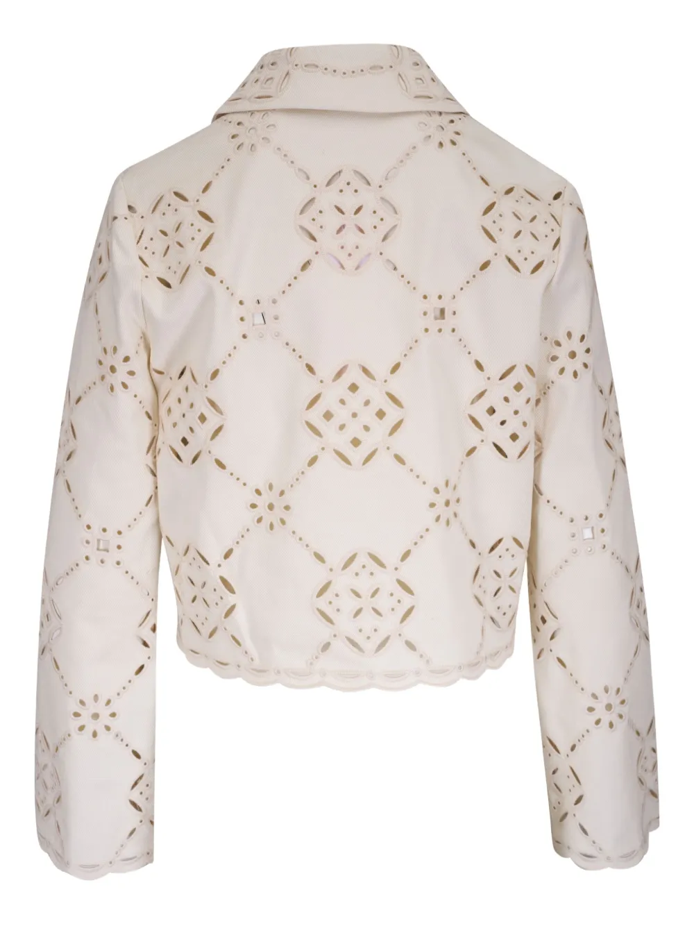 Veronica Beard Adelaide cropped jack met kanten detail Beige