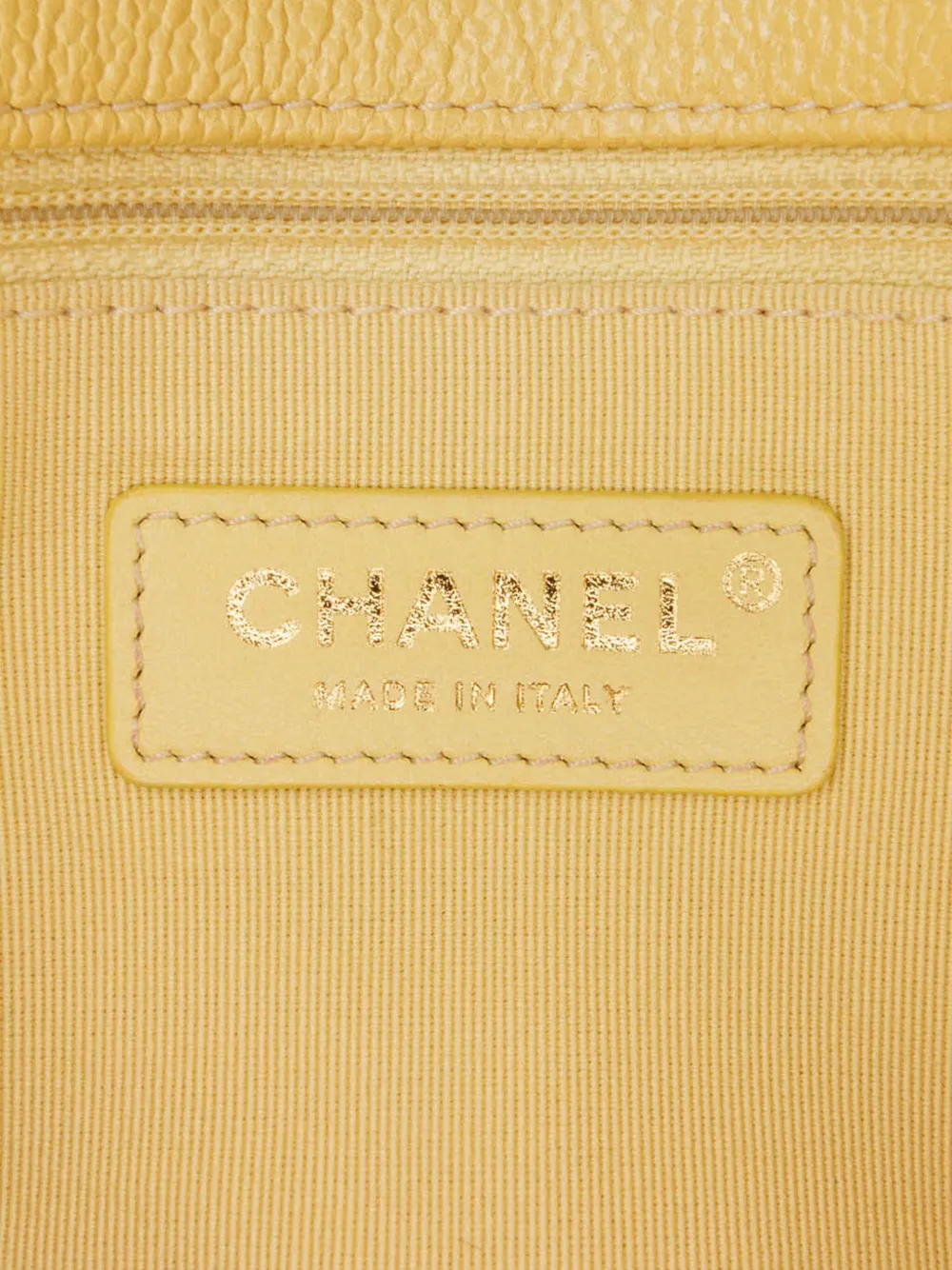 Pre-owned Chanel 2021-2024 Small Quilted Caviar Chain Melody Flap Crossbody Bag In Yellow