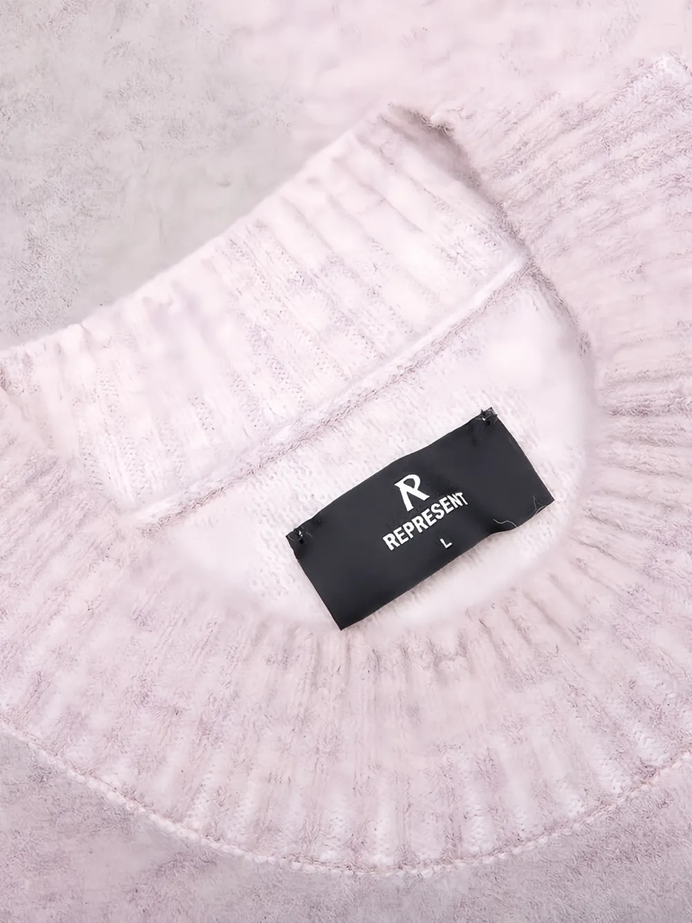 Represent Trui met geribbelde manchetten en ronde hals Roze