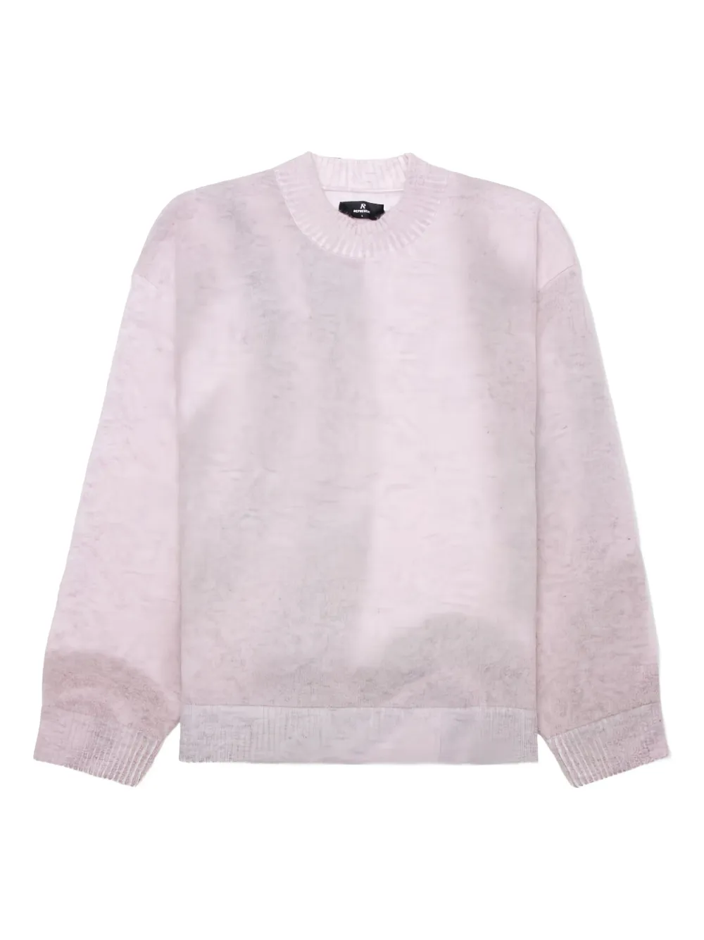 Represent Trui met geribbelde manchetten en ronde hals Roze
