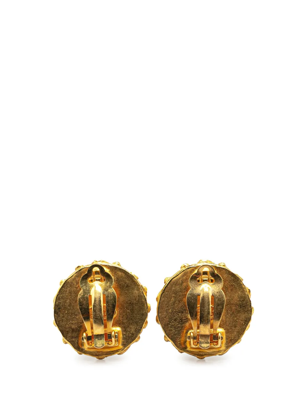 CHANEL Pre-Owned 1994 Gold Plated Faux Pearl CC Clip On Earrings costume earrings - Goud