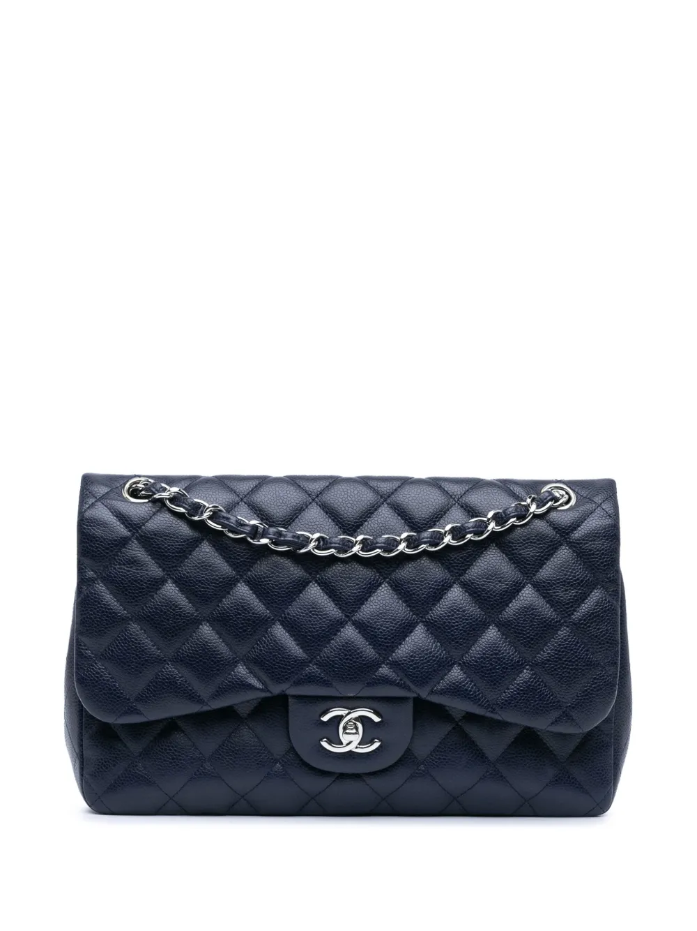 CHANEL Pre-Owned 2011 Jumbo Classic Caviar Double Flap shoulder bag | Blue | Image 1