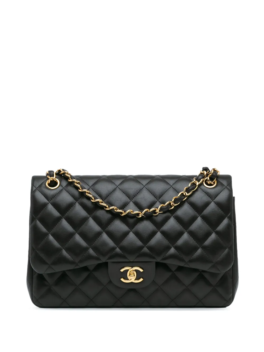 CHANEL Pre-Owned 2011 Jumbo Classic Lambskin Double Flap shoulder bag | Black | Image 1