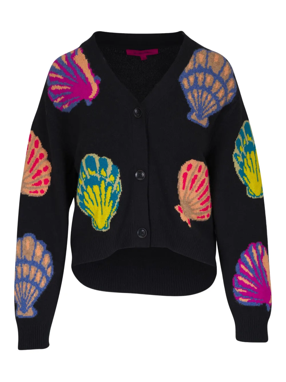 shell-print cashmere cardigan