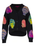 The Elder Statesman shell-print cashmere cardigan - Black