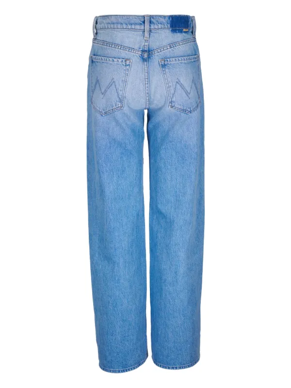 デニム・ジーパン MOTHER Woman Jeans Gnawed Blue 100781351 LGR The Mid Rise Rambler Zip Ankle - Out Of The Blue | MOTHER DENIM