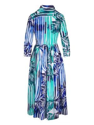 【SARA ROKA】Check chemisier Dress LAPIS BLUE GINGHAM Sara Roka ElenaT85 Floral Print Stripe Edge Shirt Dress