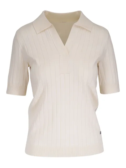 BOGNER playera tipo polo tejida de canalé
