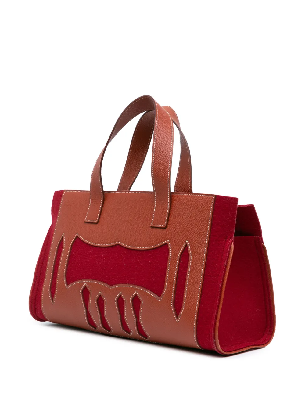Hermès Pre-Owned 2020-2024 Epsom and Felt Petit H Decoupe Basse Skeleton PM tote bag - Rood