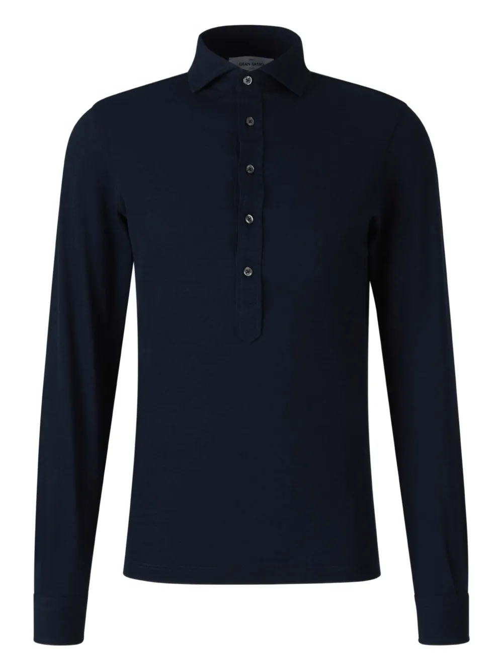 long-sleeve button polo shirt