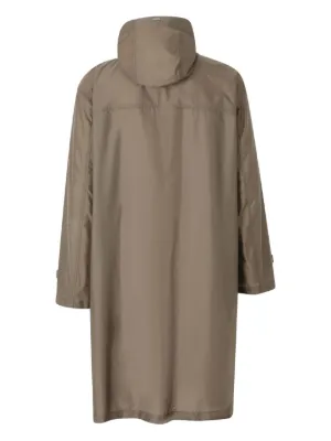 Toga Virilis Taffeta detachable-hood Midi Coat | Brown | FARFETCH