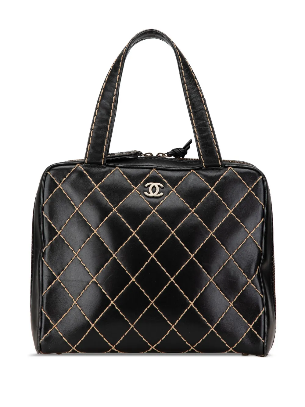 CHANEL CC WILD STITCH LAMBSKIN 手提包(2000-2002年典藏款)