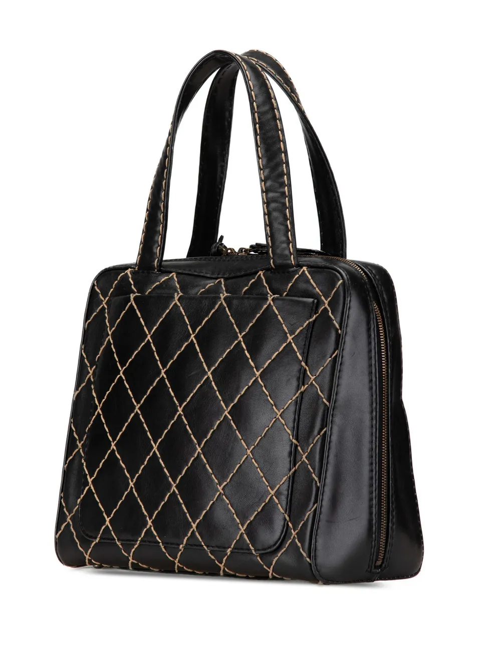 CHANEL CC WILD STITCH LAMBSKIN 手提包(2000-2002年典藏款)