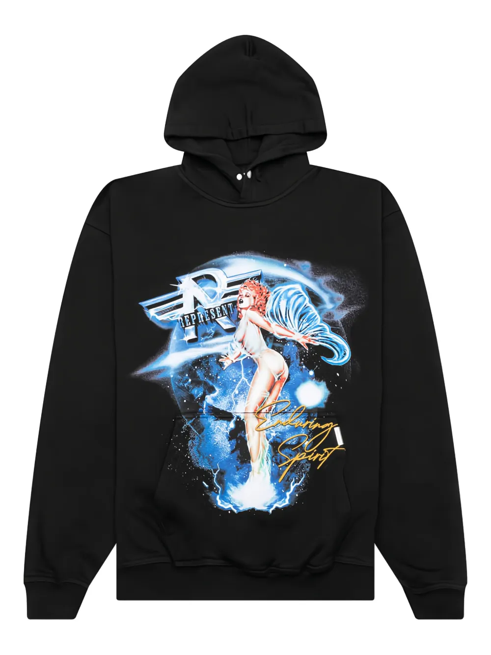 Represent Hoodie met print Zwart