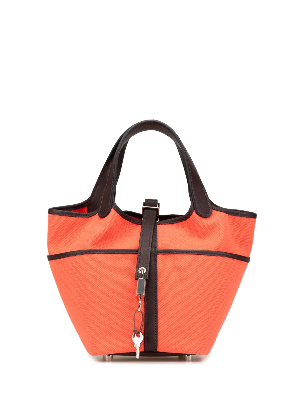 Hermès Pre-Owned 2023 トワル ゴエラン スイフト カーゴ ピコタン ロック 18 ハンドバッグ - レッド Hermès Pre-Owned 2023 トワル ゴエラン スイフト カーゴ ピコタン ロック 18 ハンドバッグ - レッド