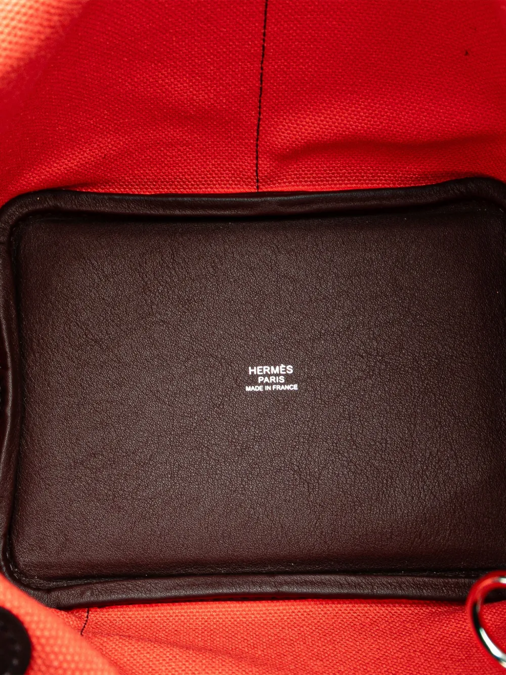 Pre-owned Hermes 2023 Toile Goeland And Swift Cargo Picotin Lock 18 Handbag In Red
