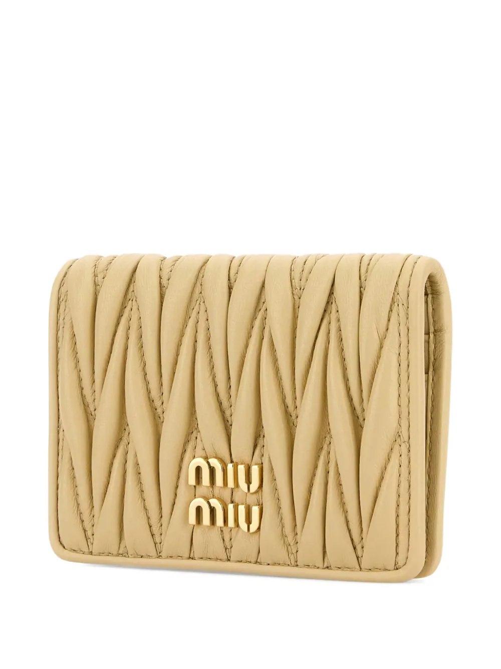 Miu Leren pasjeshouder Beige