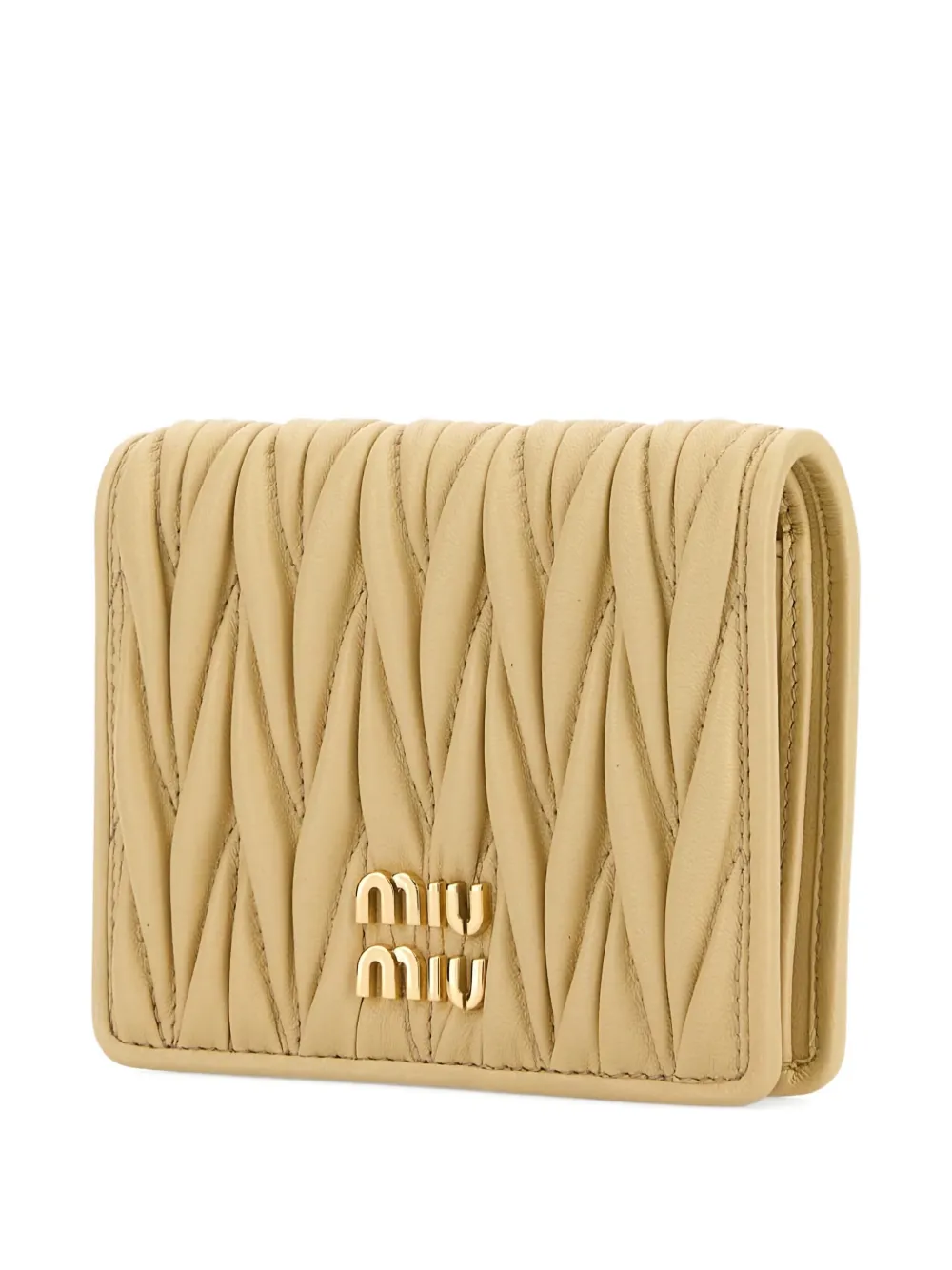 Miu Cassandre kleine leren portemonnee Beige