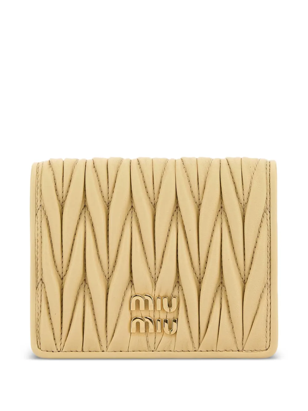 Miu Miu small matelassé leather wallet | Neutrals | Image 1