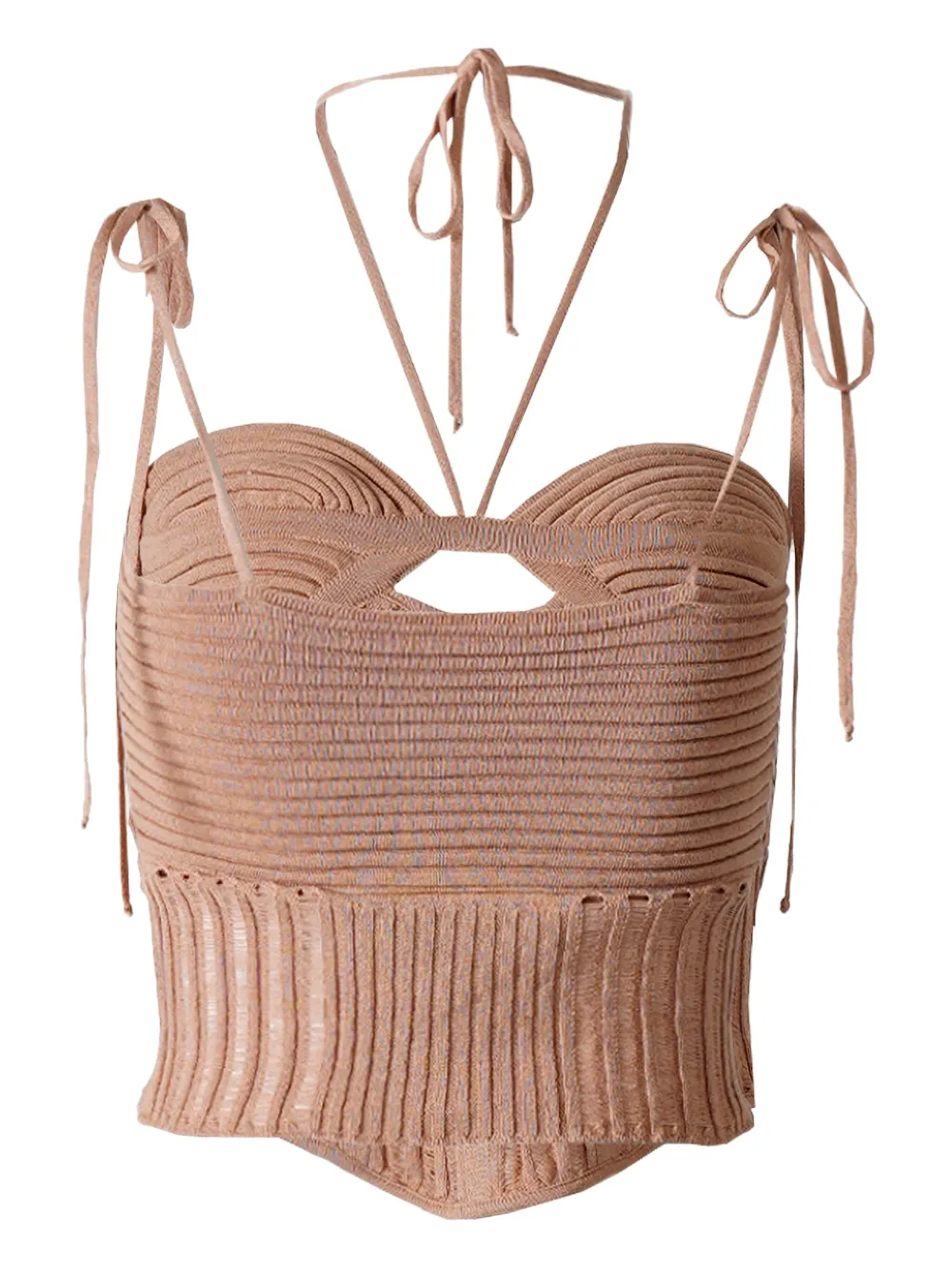 ANDREĀDAMO cut-out tank top - Beige