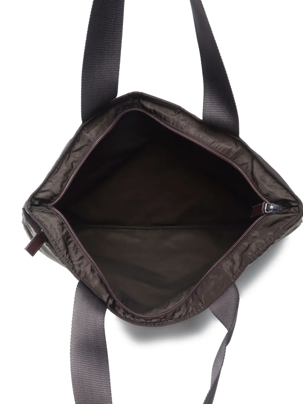 Pre-owned Prada 2000s Triangle-logo Tote Bag In Brown