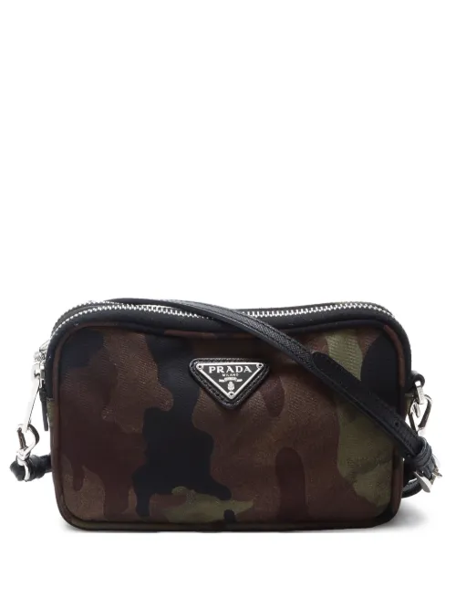 Petit sac porté épaule à imprimé camouflage (années 2000) - Prada Pre-Owned - Modalova