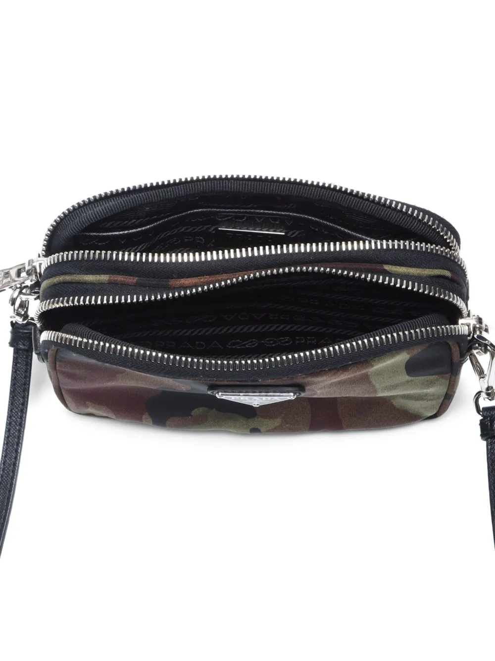 Pre-owned Prada 2000s Small Camouflage-print Shoulder Bag In Green