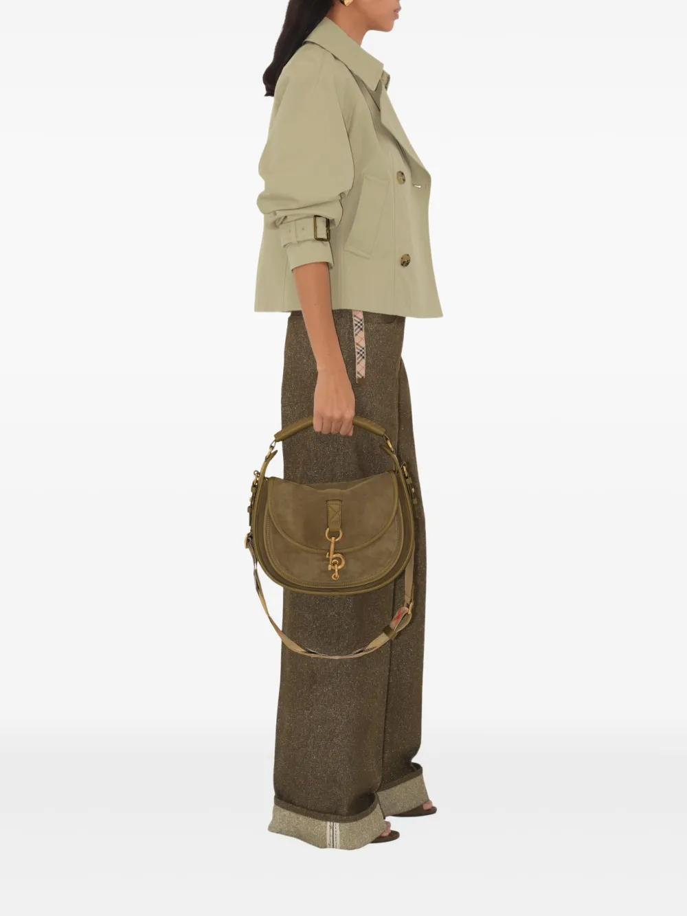 Burberry Kleine B Clip shopper Bruin