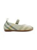 Burberry Kids Check-print ballerinas - Blue