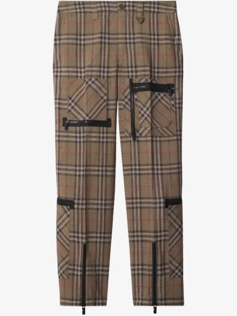 Burberry pantalones cargo con motivo de cuadros