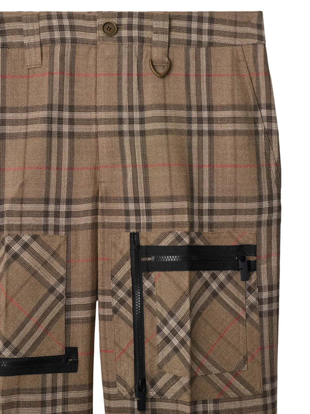 Burberry Check cargo broek - Bruin