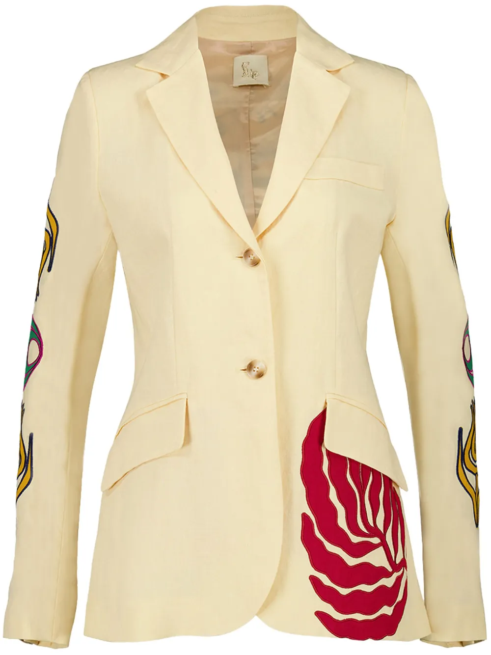 Custard linen blazer