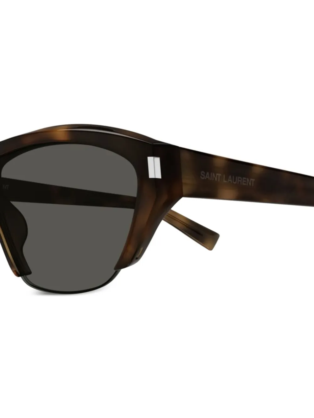 Saint Laurent Eyewear Zonnebril met logoprint Bruin