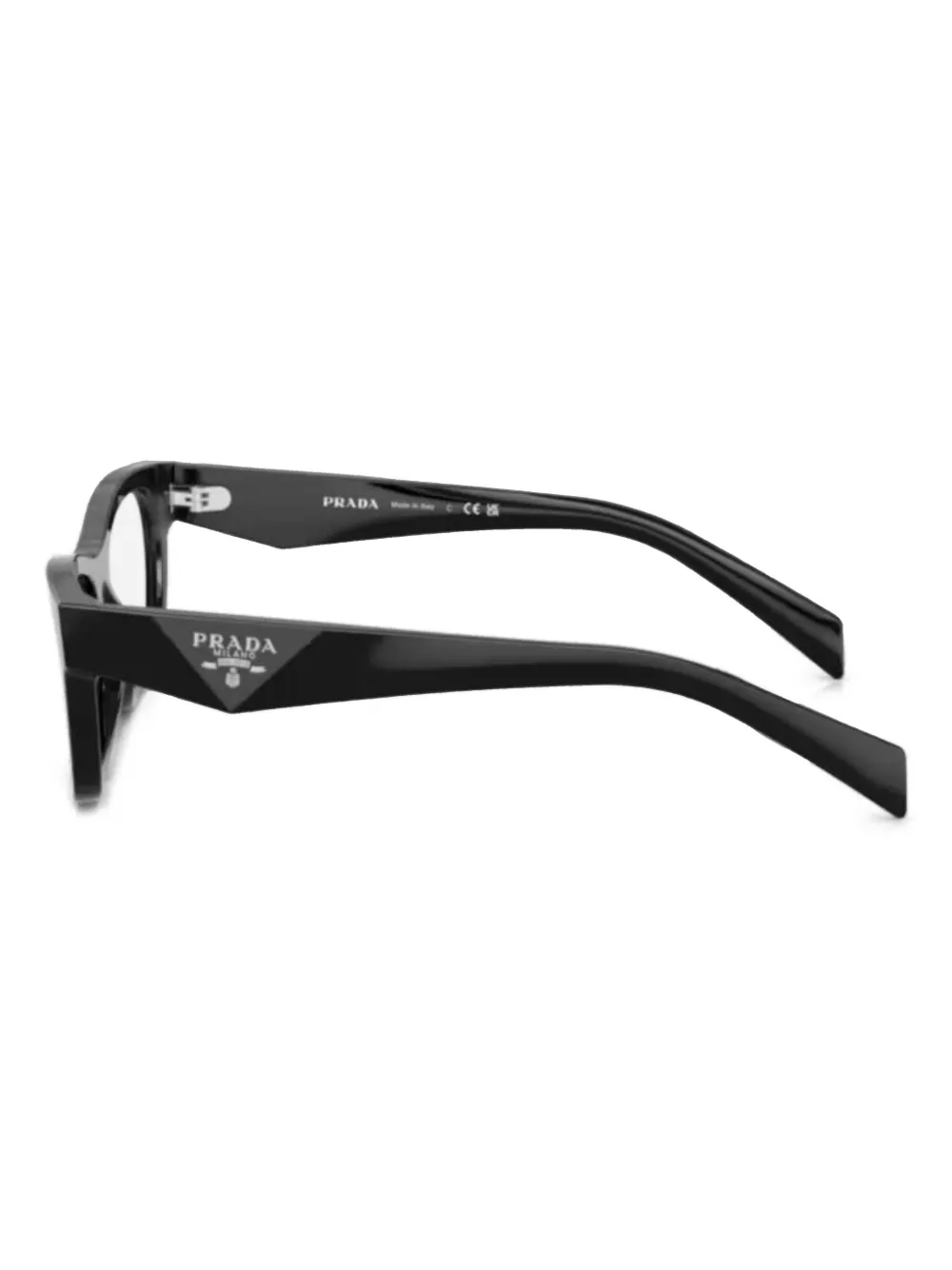 Prada Eyewear logo-print glasses - Zwart