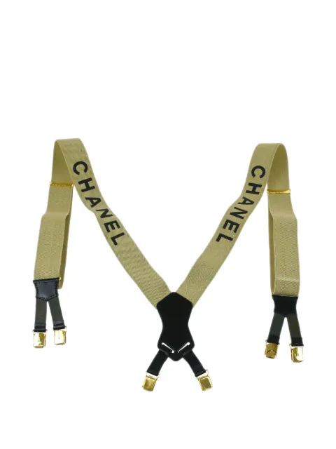 CHANEL Pre-Owned 1990-2000s logo-print suspenders