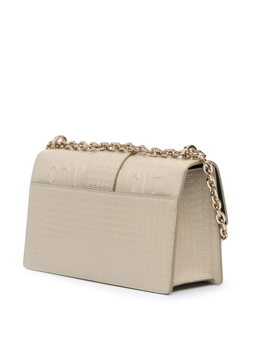 Christian Dior Pre-Owned 2020 Patent Microcannage 30 Montaigne Chain Flap crossbody bag - Goud