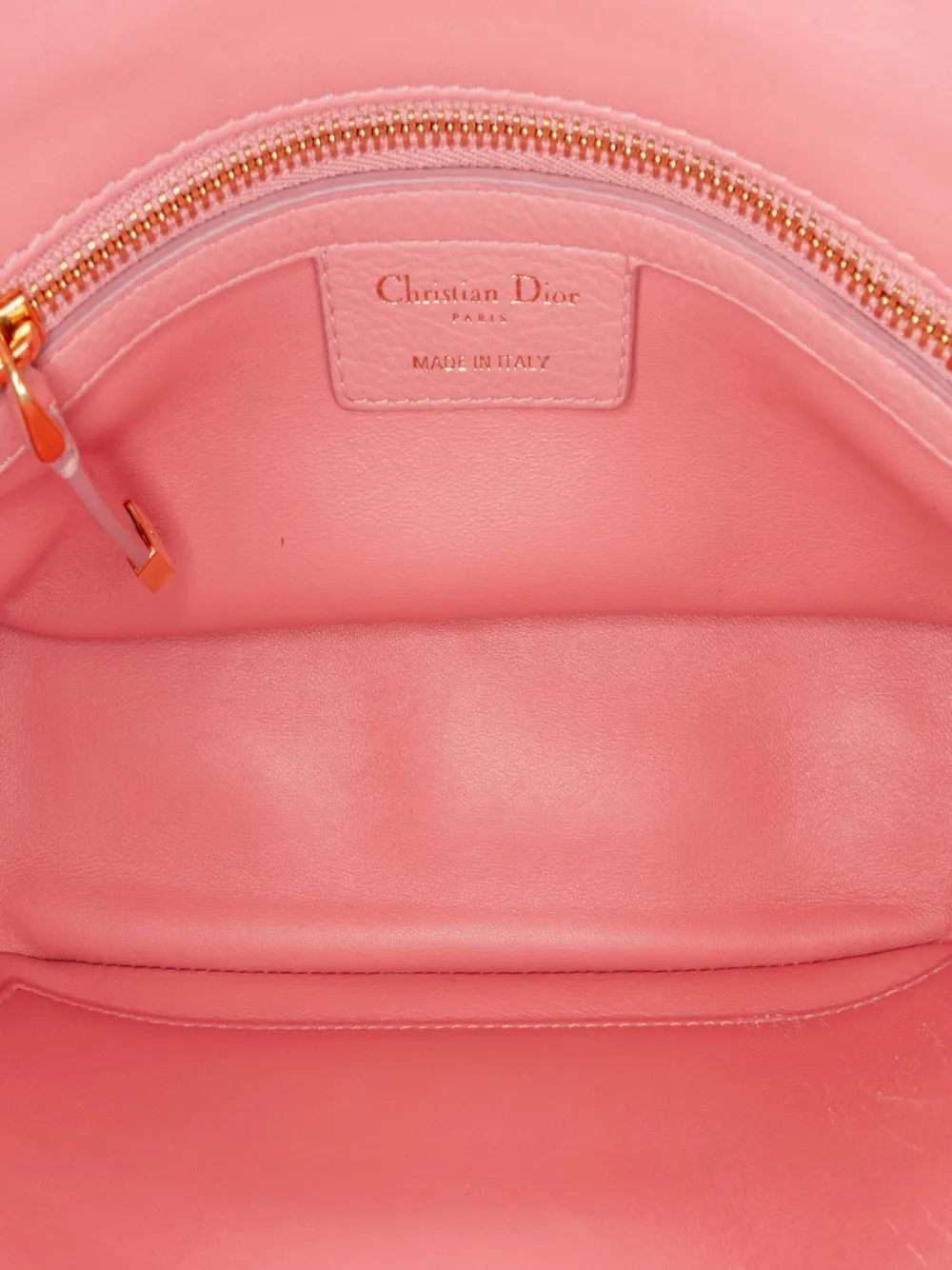 Pre-owned Dior 2021 Small Grained Calfskin Cannage Caro Bag Crossbody Bag In Pink