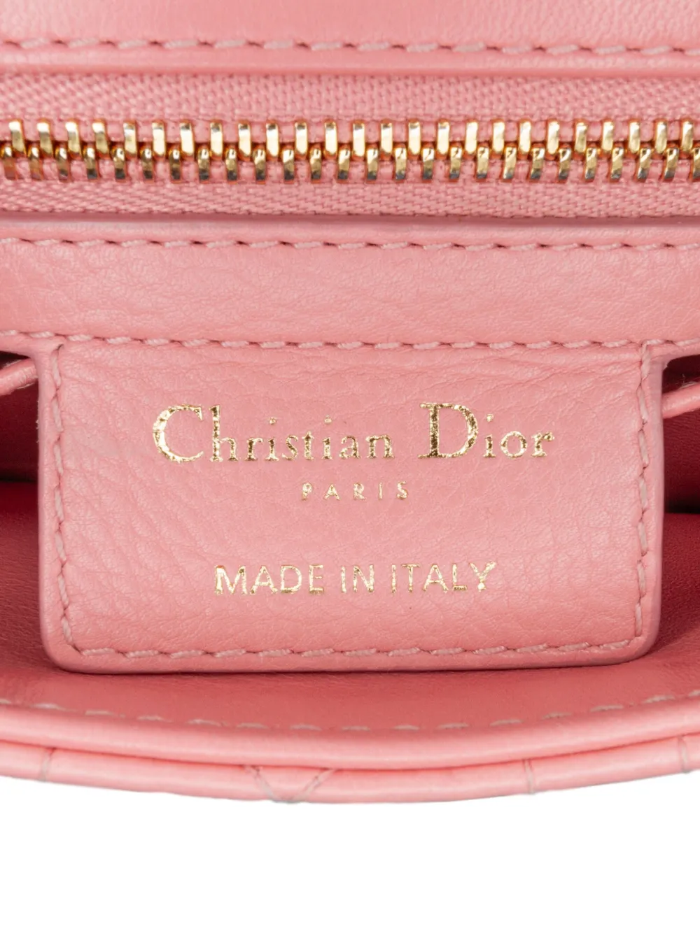 Pre-owned Dior 2021 Small Grained Calfskin Cannage Caro Bag Crossbody Bag In Pink