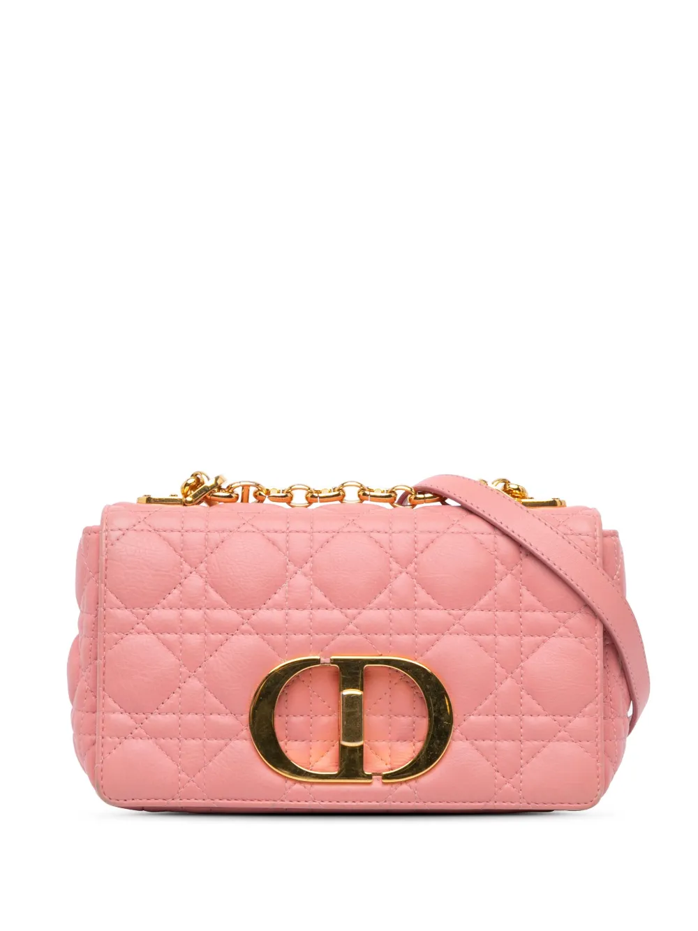 Christian Dior Pre-Owned 2021 スモール グレインカーフ カナージュ カロ ショルダーバッグ - ピンク Christian Dior Pre-Owned 2021 スモール グレインカーフ カナージュ カロ ショルダーバッグ - ピンク