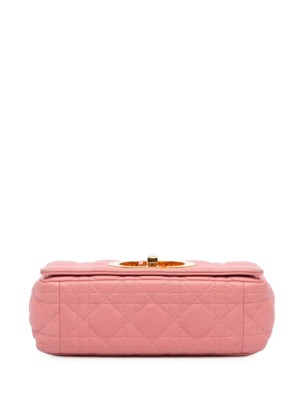 Pre-owned Dior 2021 Small Grained Calfskin Cannage Caro Bag Crossbody Bag In Pink