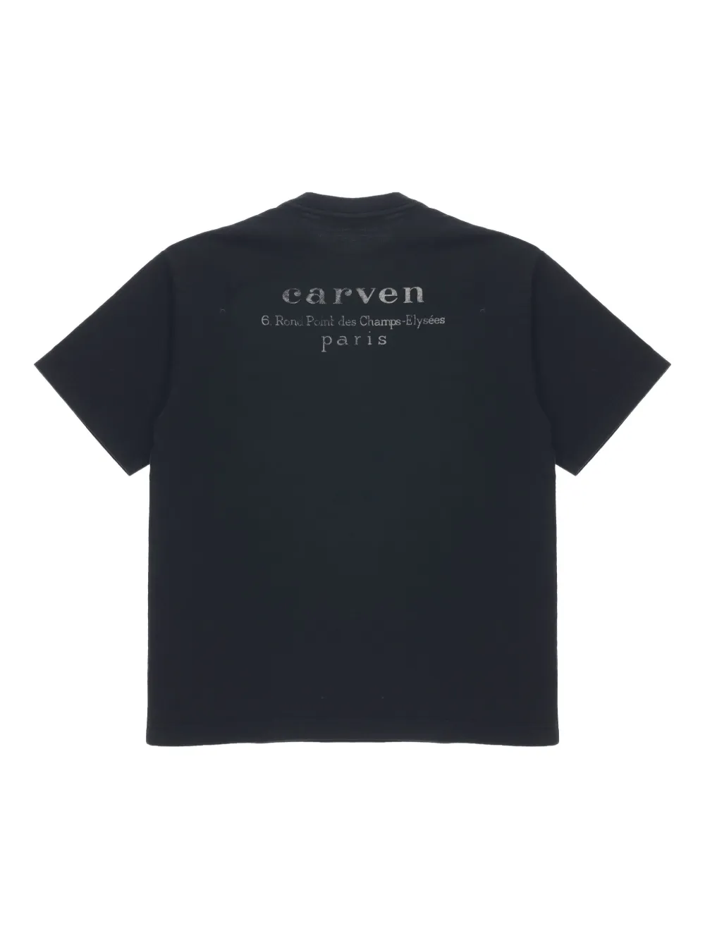 Shop Carven Printed-logo T-shirt In 黑色