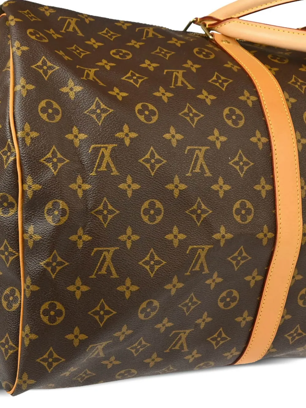 Pre-owned Louis Vuitton 2008 Keepall Bandouliere 60 Travel Bag In Brown